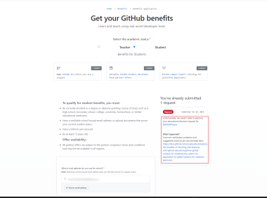 GitHub Copilot学生包提交学生资料认证提示Common verification problems and suggested solutions are documented here